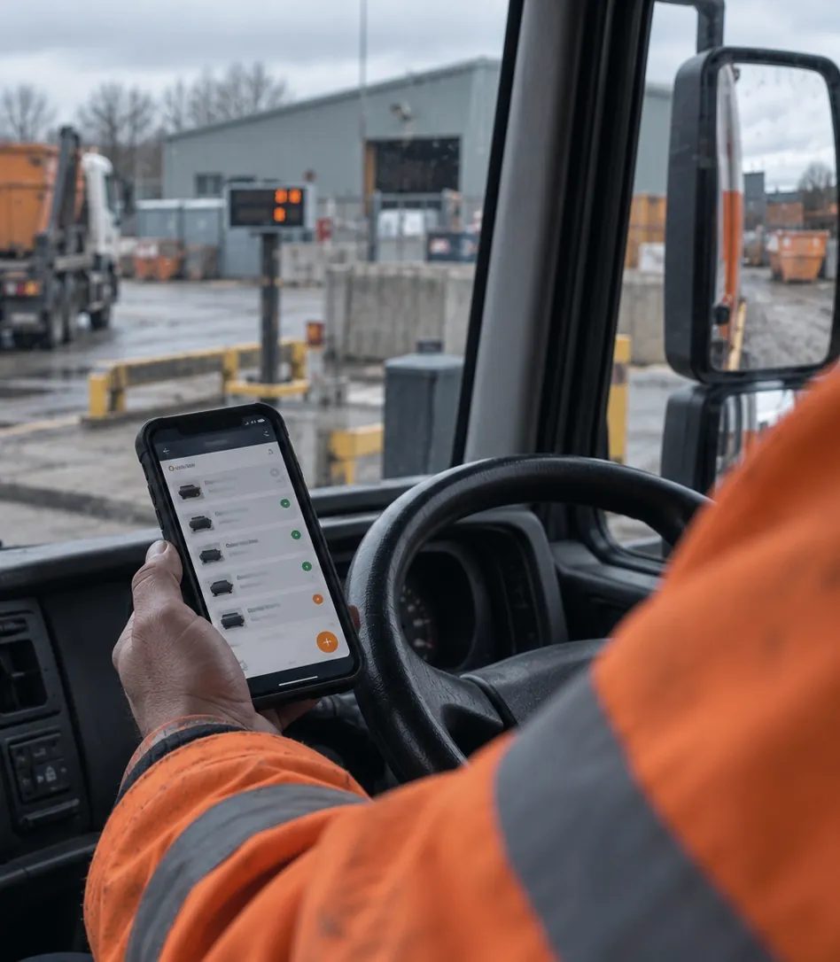 Job cards, weights, load breakdowns and signatures from the cab.